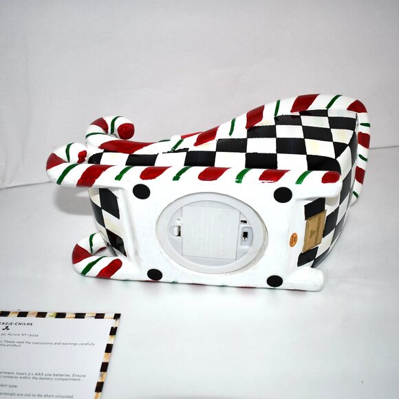 MacKenzie-Childs Nick's Pick Illuminated Santa in Sleigh Décor #35509-1122NM - Picture 5 of 7